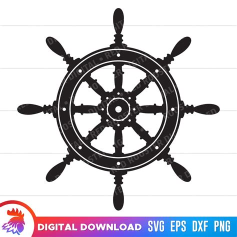 Buy Nautical Ship Wheel SVG, Pirate Boat Clipart (digital Download ...