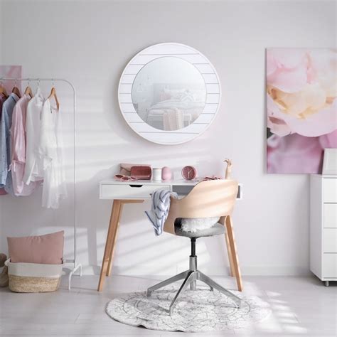 allen + roth 31-in W x 31-in H Round White Framed Wall Mirror L1-MH ...