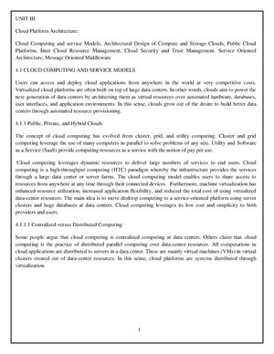 UNIT V - Material - UNIT V: Cloud Resource Management and Scheduling ...