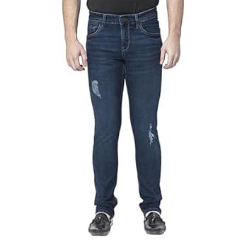 Buy Thinc Men's Mid Rise Slim Fit Solid Denim Jeans Indigo at Amazon.in