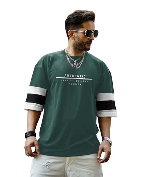 Buy FIONAA TRENDZ Men's Cottonblend Half Sleeve Printed Oversized T ...