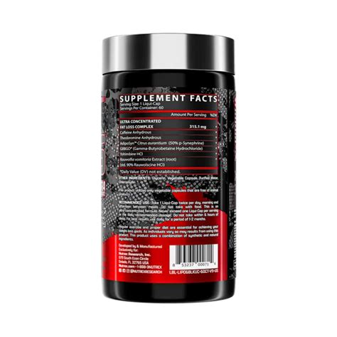 Nutrex Lipo 6 UC Black (60caps) | India's Leading Genuine Supplement ...