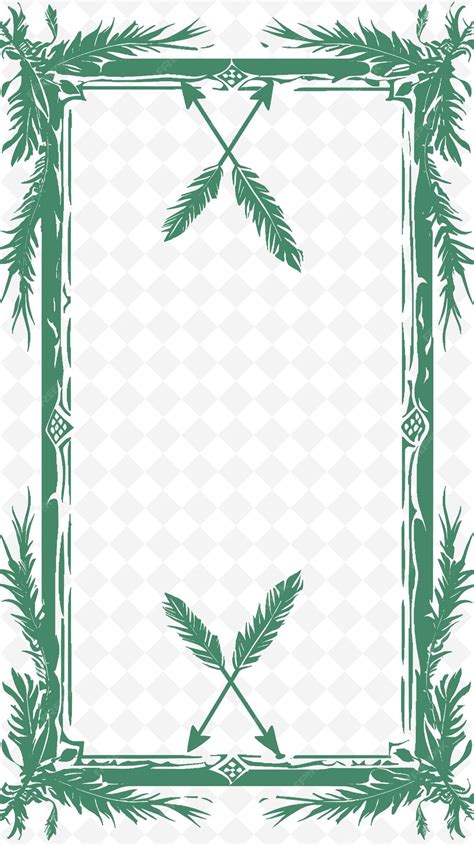 Png tribal frame art with feather and arrow decorations border f illustration frame art ...
