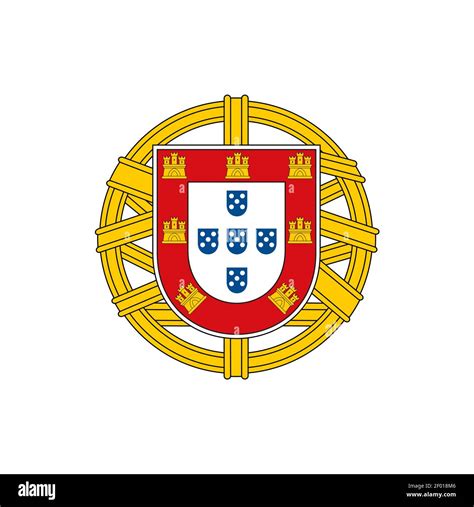 Portugal coat of arm isolated national flag emblem. Vector Portuguese ...