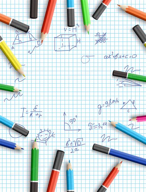 矢量创意铅笔数学公式开学季背景背景图片素材免费下载_熊猫办公
