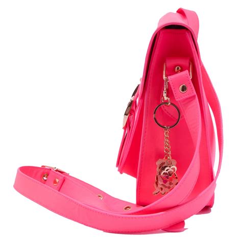 8244Q borsa donna MAISON ESPIN fucsia fluo tracolla regolabile bag woman