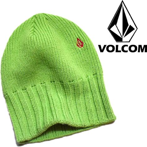 1点物 ボルコムVOLCOM蛍光黄緑ニットキャップ古着メンズレディースOKアメカジ90sストリートスポーツ/ビーニー帽子ニット帽スケート ...