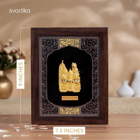 Lord Jagannath Puri 3D Wall Frame - Gold Plated Finish