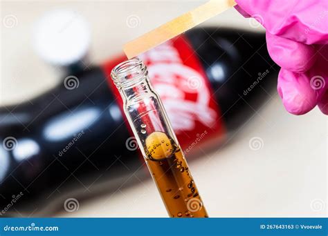 Pink Litmus Indicator Shows Acidity of Coca-Cola Editorial Stock Photo ...