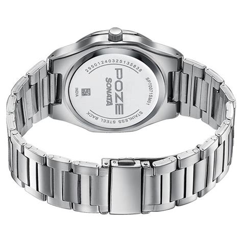 Buy Online Sonata Poze Quartz Analog Blue Dial Silver Colour Stainless ...