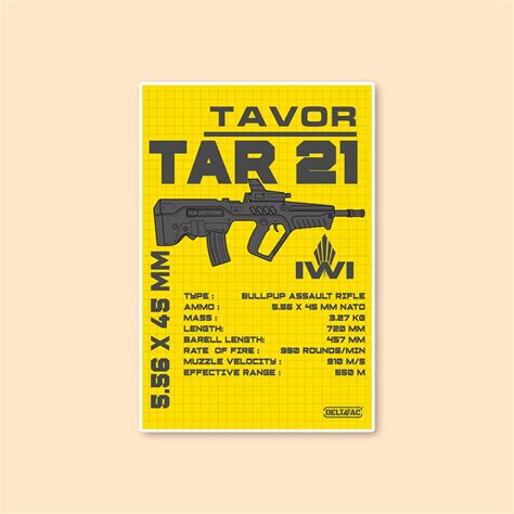 TAR-21 Tavor Poster | Bullpup Assault Rifle Technical Art – DeltaTac ...