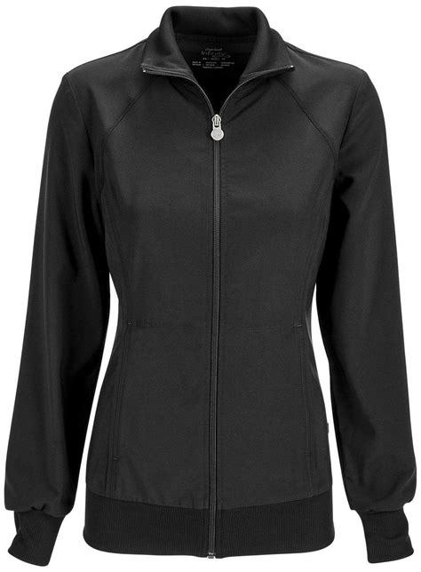 Cherokee Infinity 2391A Scrubs Jacket Women's Zip Front Warm-Up Black ...