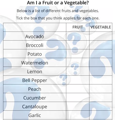 Fruits And Vegetables Quiz at Alica Martel blog