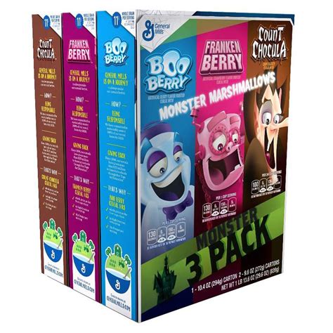 General Mills Monster Cereals mit Boo Berry, Franken Berry und Count ...