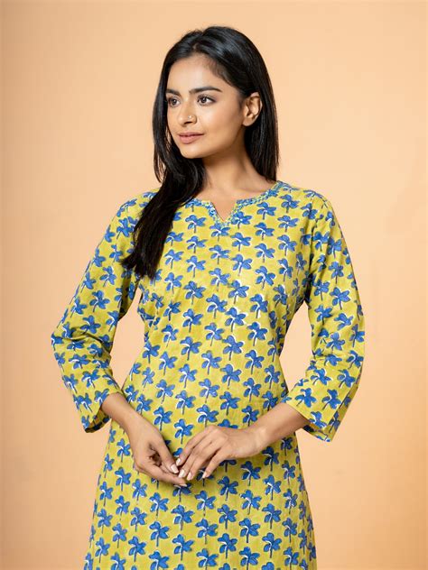 Green Nayantara Printed Cotton Kurta – Cottonsdaily