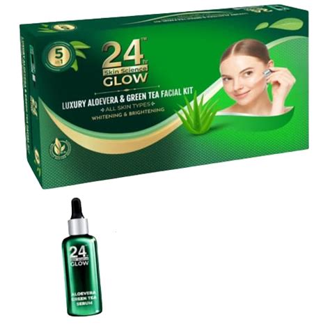 Aloe Vera Facial kit and face serum bottle for Glowing Skin Lotus ...