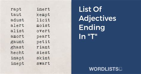 List Of Words Ending In "et"