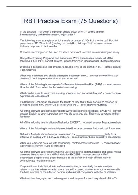 RBT Practice Exam (75 Questions)|2023 LATEST UPDATE|GUARANTEED SUCCESS ...