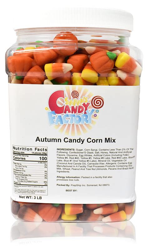 Halloween Pumpkin Candy Corn Indian Corn Autumn Mix 3lb Jar - Sarah's ...