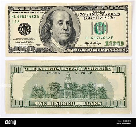 Download this stock image: 100 U.S. dollar banknote, front and back ...