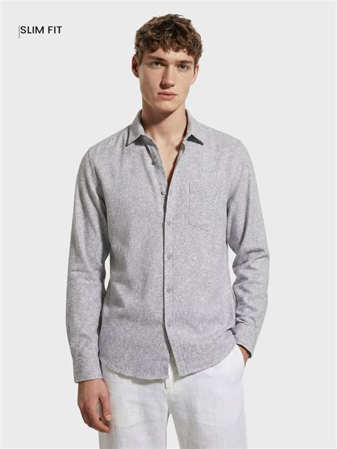 Men's Grey Slim Fit Solid Casual Shirt – TIGC