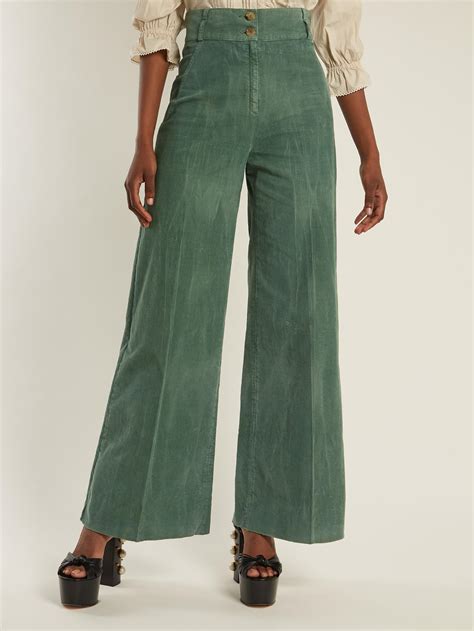 Gucci Wide-Leg Corduroy Trousers In Pale Green — UFO No More | atelier ...