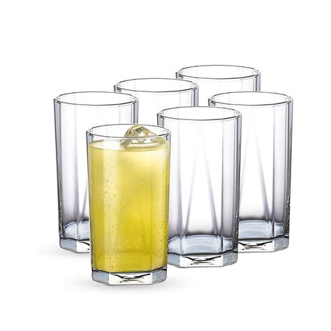 Buy Ocean Pyramid Hi Ball Glass Tumbler 300Ml - Set Of 6 For Kitchen ...
