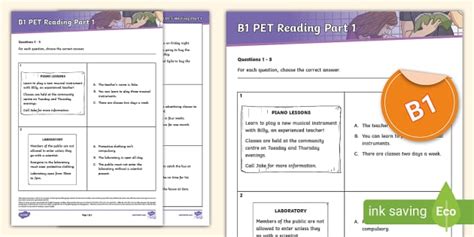 ESL B1 PET Reading Part 1 Worksheet (1) (teacher made)