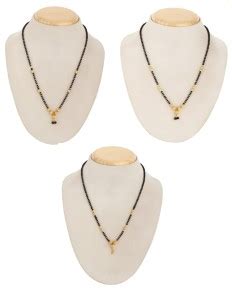 ZOMIX FASHION Traditional Gold Plated Black Beads Alloy Mangalsutra ...