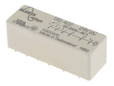 SIS 422 24VDC Elesta | Elesta PCB Mount Force Guided Relay, 24V dc Coil ...