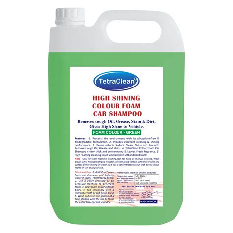 TetraClean High Colour Foam Car Shampoo – Green | 5L Thick Colour Foam ...