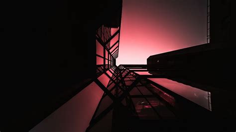 Wallpaper building, facade, bottom view, architecture, height, dark hd ...