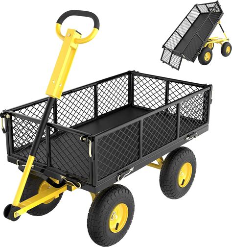 Amazon.com : HOPERAN Garden Cart, Heavy Duty 900 Lbs Capacity Mesh ...