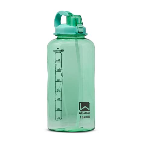 Wellness 128oz Sports Water Bottle Green with Straw - Walmart.com