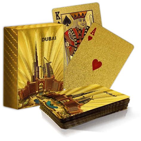 Gold Deck of Cards Plated with Burj Al Arab Hotel and Burj Khalifa