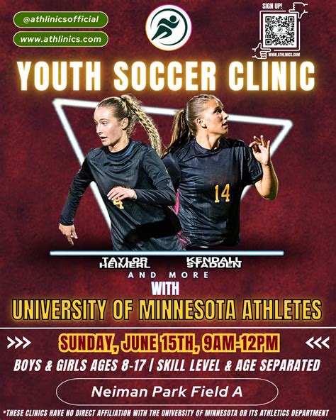Youth Soccer Clinic with University of Minnesota Athletes | Athlinics ...