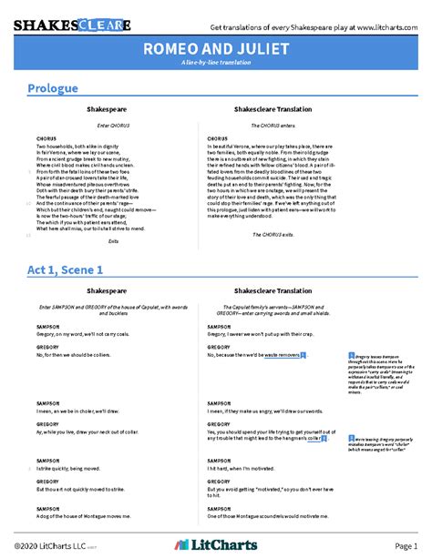 Romeo-and-juliet-Lit Charts-Shakescleare-Translation (2) - ROMEO AND ...
