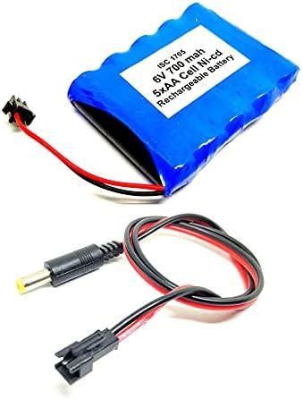 INVENTO 1Pcs 6V 700mAh Ni-cd Rechargeable 1.2V x 5 AA Cell Battery Pack ...