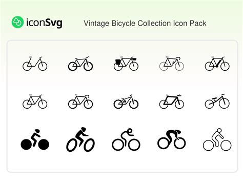 Vintage Bicycle Collection Icon Pack, 378 - Free SVG Icons and PNG ...