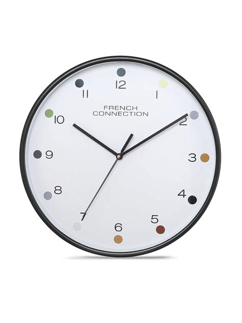 French Connection Elegant Decorative Analog Wall Clock White Dial with ...