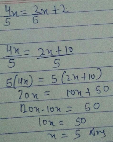 Four fifth of a number is more than of two fifth of number by 2 find ...