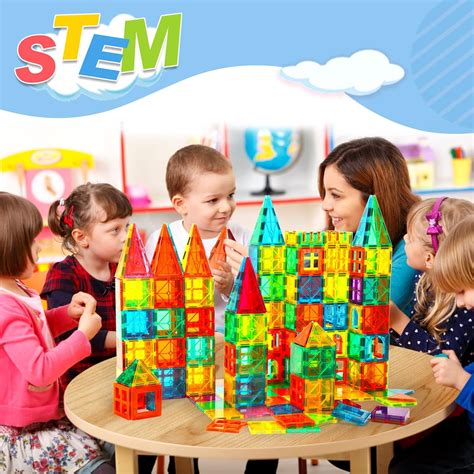 Buy OugerToy Magnetic Building Tiles for Kids,64 PCS Educational ...