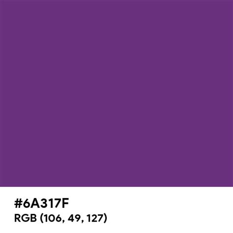 Purple CMYK color hex code is #6A317F