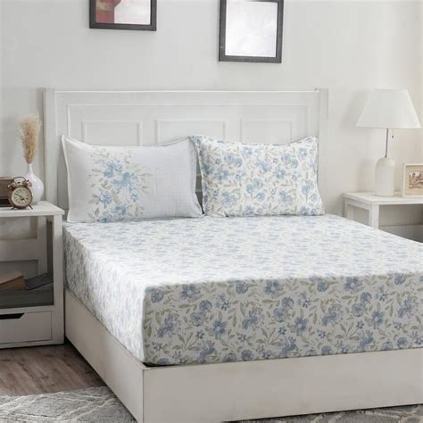 Buy MASPAR Optimist Bloom Orville Cotton 300TC 3Pcs King Fitted ...