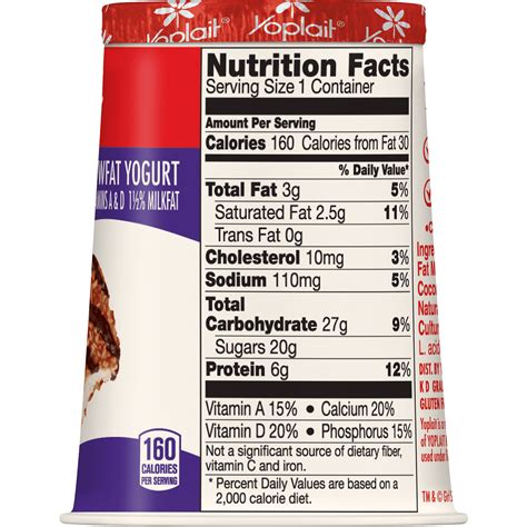Yoplait Yogurt Nutrition Facts