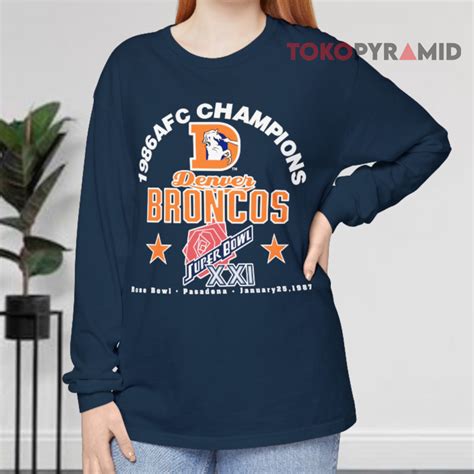 Vintage Denver Broncos 1986 AFC Champions Shirt - TokoPyramid