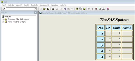 SAS Proc SQL 的图像结果