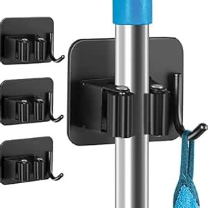 4 PCS Broom Holder Wall Mount, DOMAXCAI Upgraded Broom Holder, Super ...