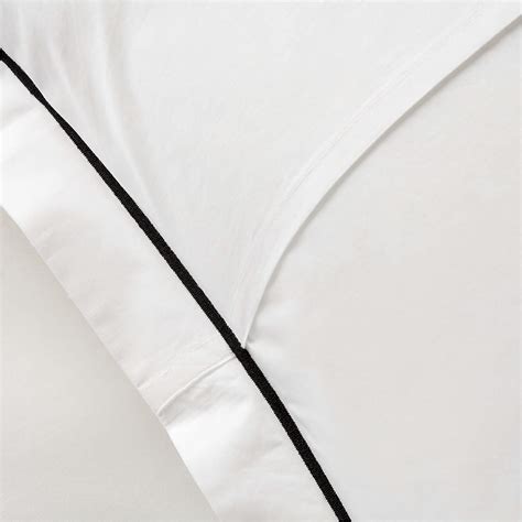 Marisal Organic Cotton Percale 400 Thread Count White and Black King ...