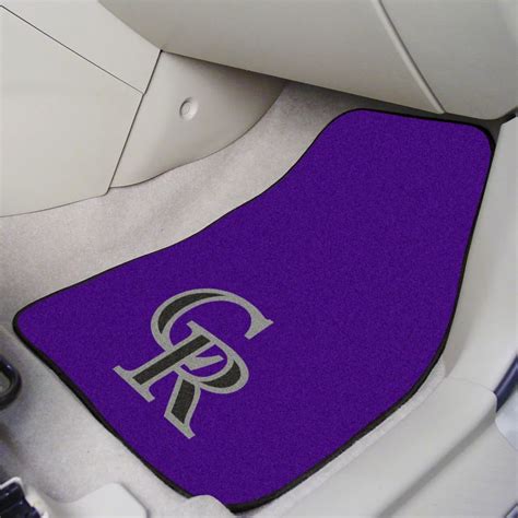 Mustang Carpet Front Floor Mats with Colorado Rockies Logo; Purple ...